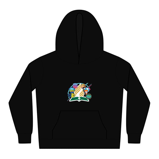 Colorful Kids Relax Hoodie, Fun Graphic Pullover for Boys and Girls, Perfect for Playdates, Birthdays, Cozy Days